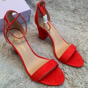 Madden Girl Bella Red Block heels size 7.5 NWT